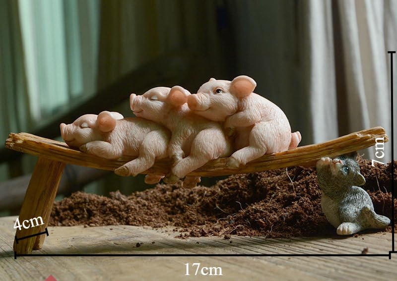 Amazon.co.jp: 豚 置物 動物 マイクロ景観 樹脂オブジェ 室内の